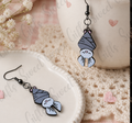 Cute Bat Dangle Earrings | Kawaii Bat Earrings | Gothic Halloween Jewelry | Lightweight Wooden Bat Earrings Gift
