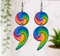 🌈 Tie Dye Semicolon Earrings | Mental Health Awareness Earrings | Rainbow Semicolon Dangle Earrings | Suicide Prevention Gift