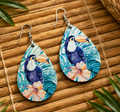 🦜 Watercolor Toucan Teardrop Earrings | Tropical Bird Dangle Earrings | Colorful Toucan Jewelry | Beach Vacation Gift for Women