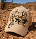 Yeehaw Western Trucker Hat, Cowgirl Bling Hat, Rhinestone Cactus & Horseshoe Cap, Country Girl Hat, Rodeo Outfit Accessory, Cute Western Style Hat
