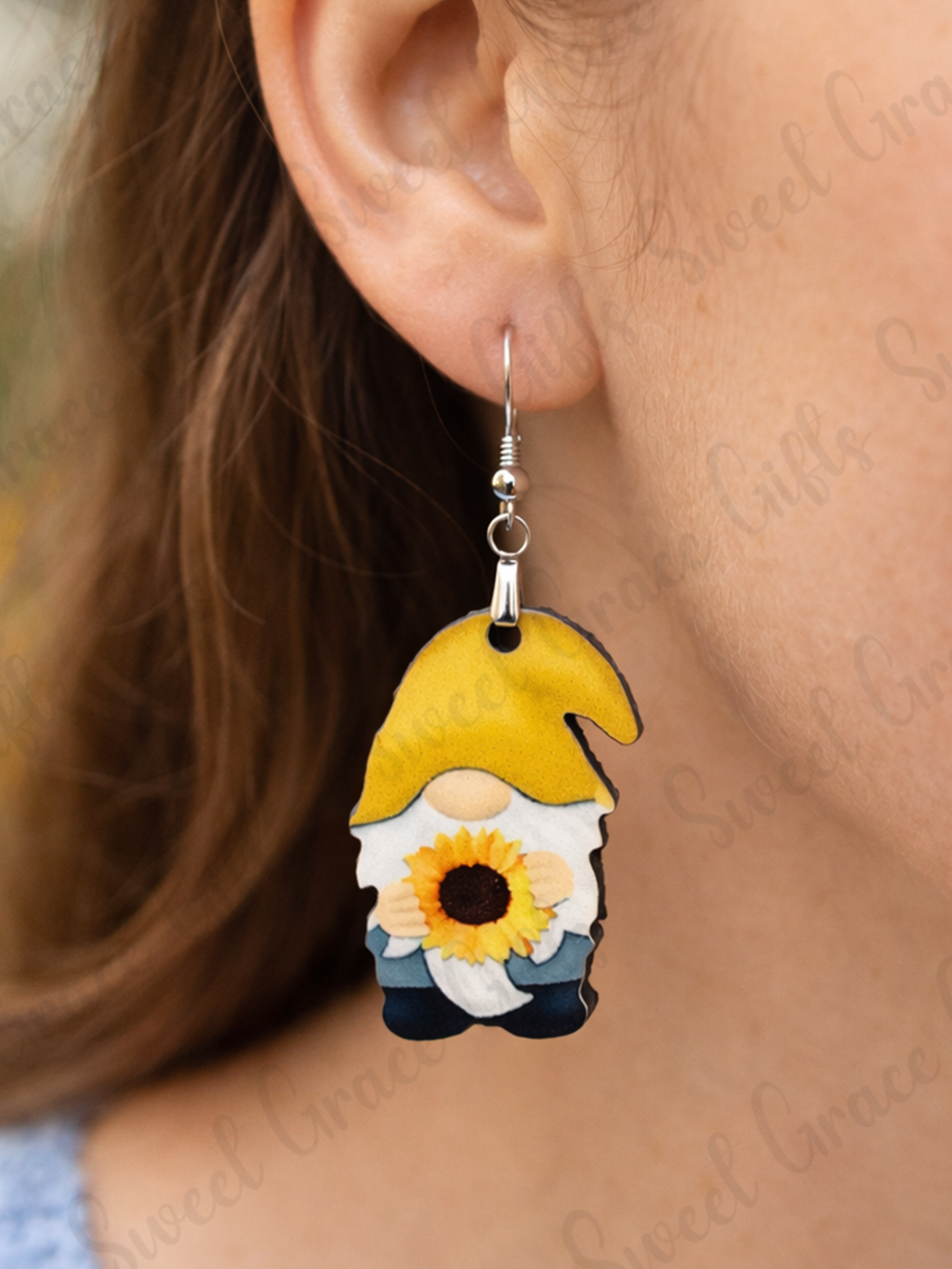 🌻🇺🇸 Patriotic Sunflower Teardrop Earrings | American Flag Sunflower Dangle Earrings | 4th of July Jewelry | USA Pride Gift